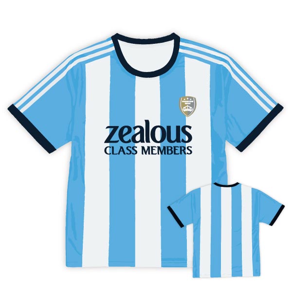 ブルーストライプサッカーユニフォーム/CLATTYストライプ - クラスT