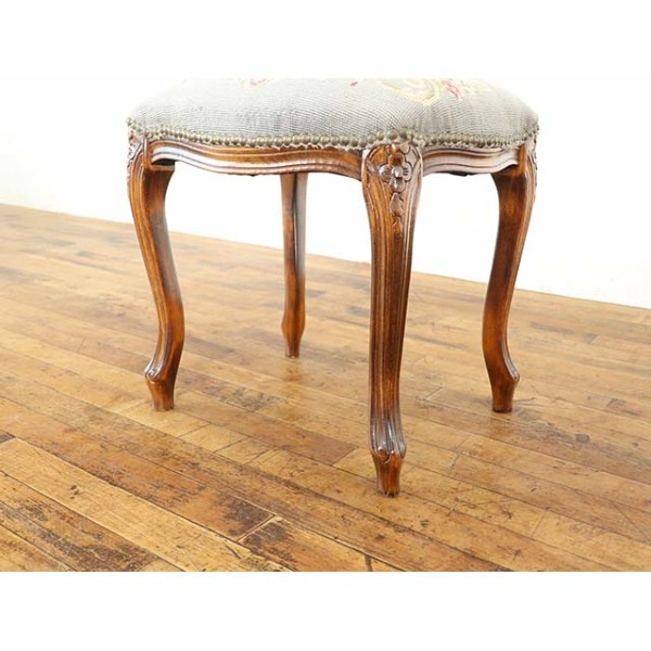 1930年頃 ビーチ材 フランス アンティーク・スツール antique65244a