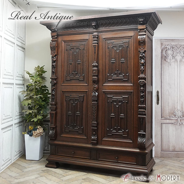 1880年頃 オーク材 フランス アンティーク・ワードローブ antique70177