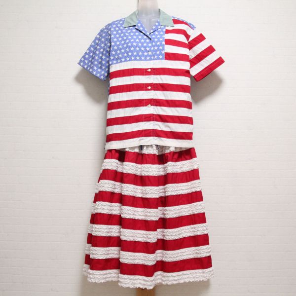 星条旗パッチワークブラウス&スカート - ピンクハウス通販｜リサイクル