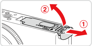 コンパクトデジタルカメラ】メモリーカード／バッテリー収納部ふたの