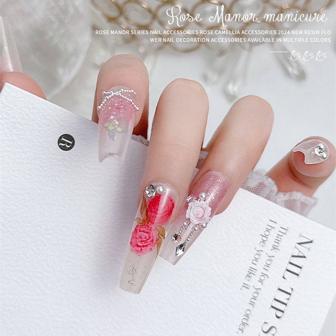 ネイルパーツ バラ サイズMIX スイートピンク 04# | パーツ/スタッズ