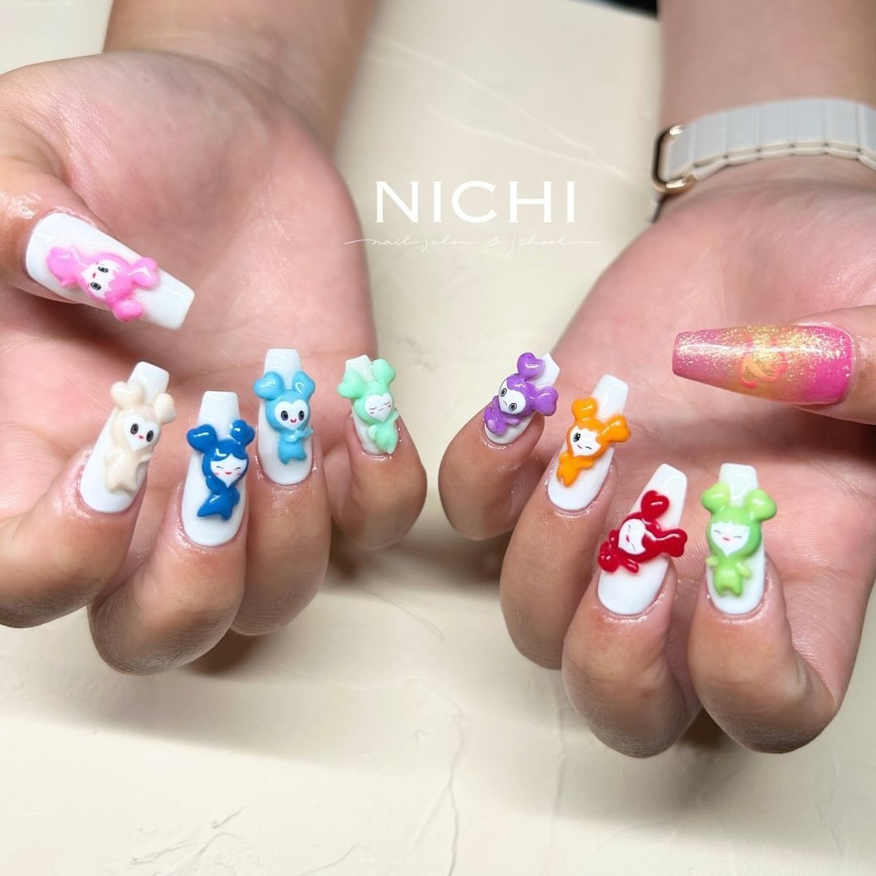 ライブ/推し活/ハンド/3D/ロング - NICHI nail salon & schoolのネイル
