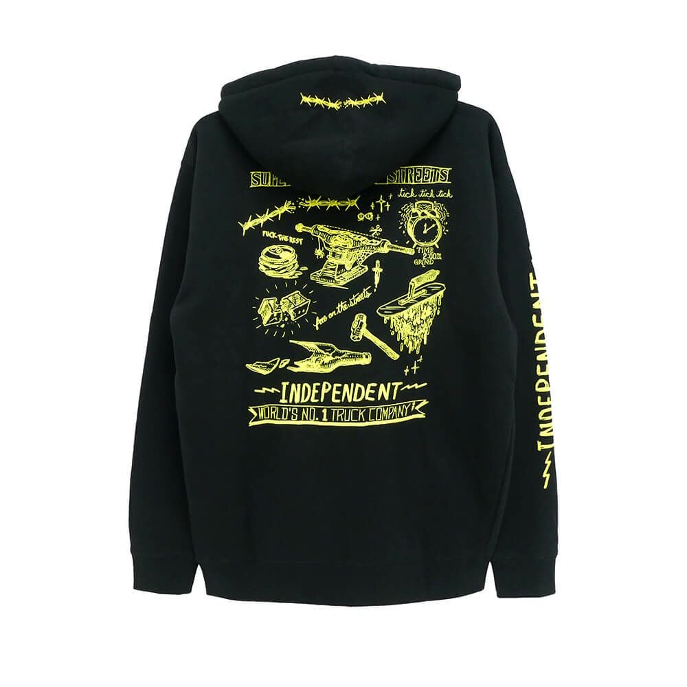 INDEPENDENT HOOD インディペンデント パーカー BAR LOGO BLACK