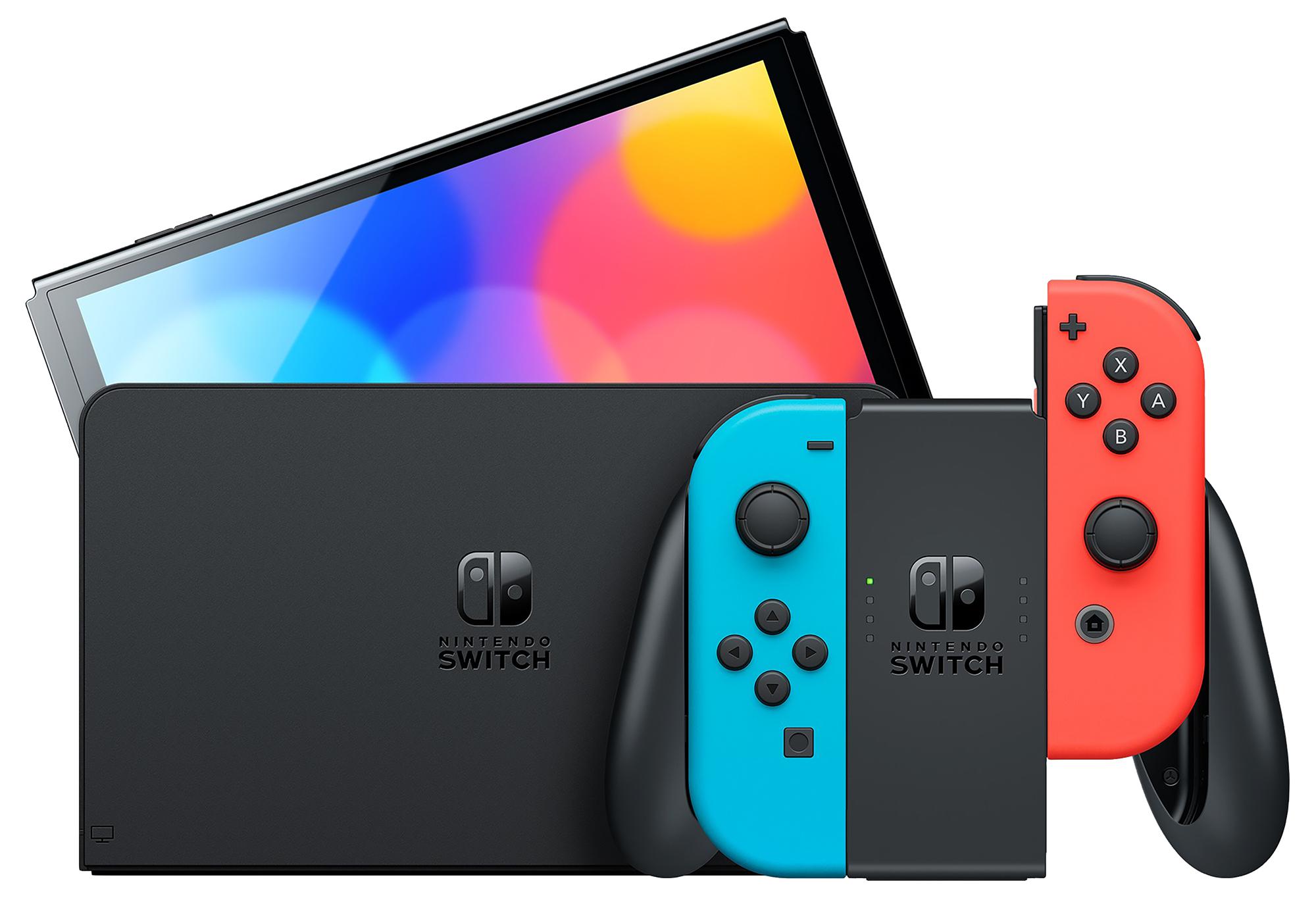 Nintendo Switch Console OLED Model, Neon Blue / Neon Red