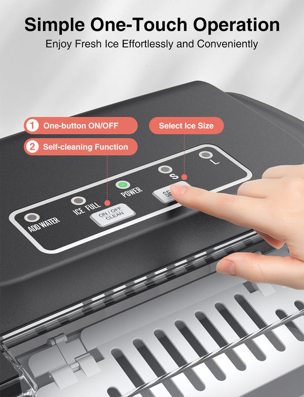 CROWNFUL Portable Ice Maker Countertop with Handle (Black) – Crownful