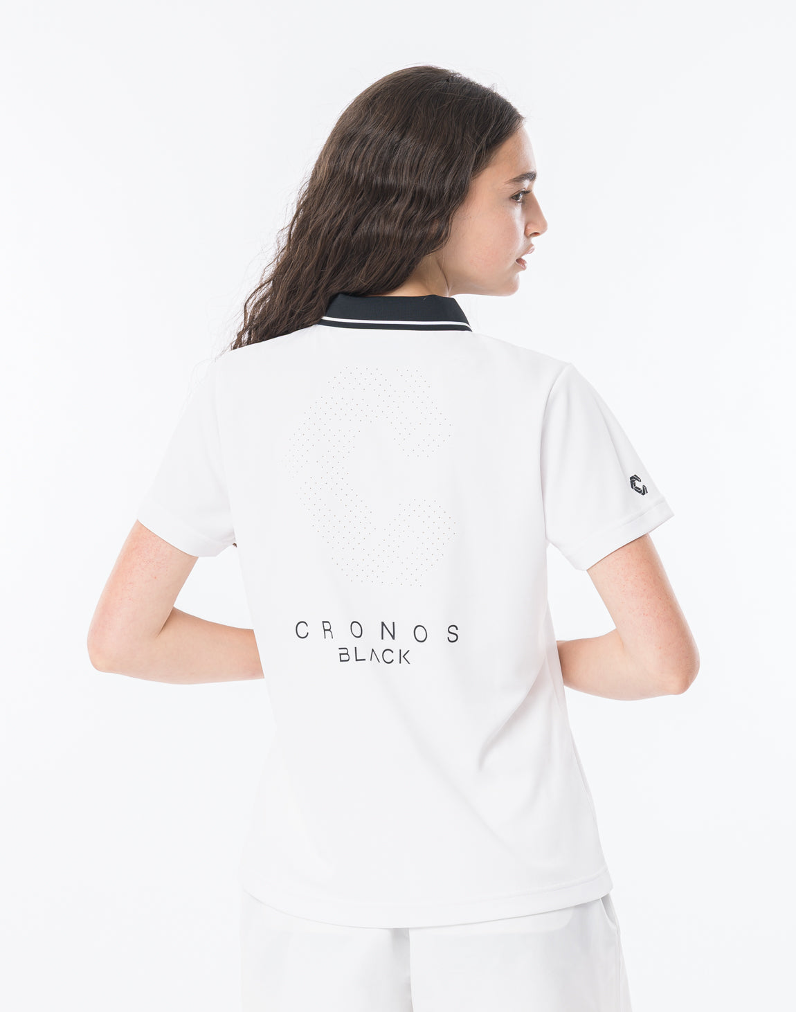 CRONOS BLACK WOMAN TECH PUNCHING Polo【WHITE】