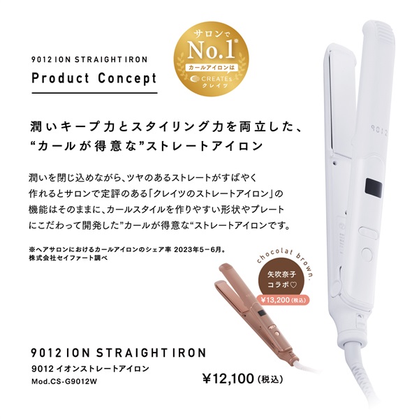 9012 イオンストレートアイロン (ホワイト)
