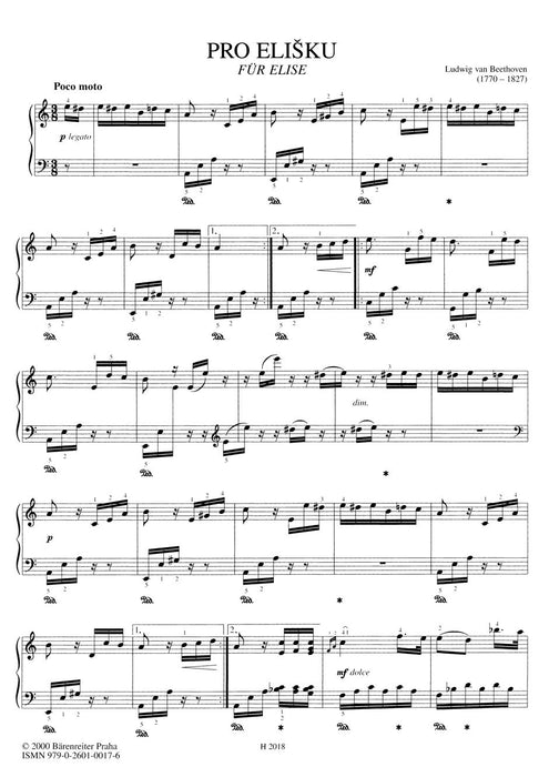 Fur Elise - エリーゼのために - ベートーヴェン — 楽譜専門店