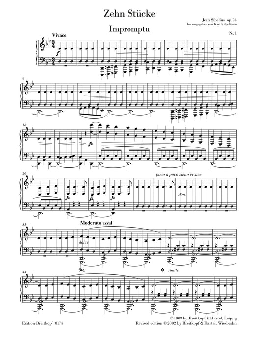 10 Pieces Op.24 - 10の小品 (原典版) - シベリウス — 楽譜専門店