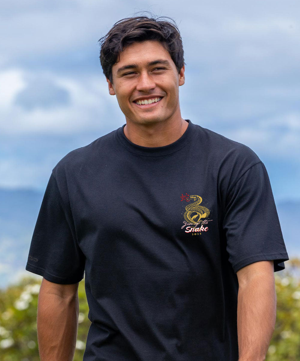 Year of the Snake 2025 T-Shirt | Men's Black Crewneck
