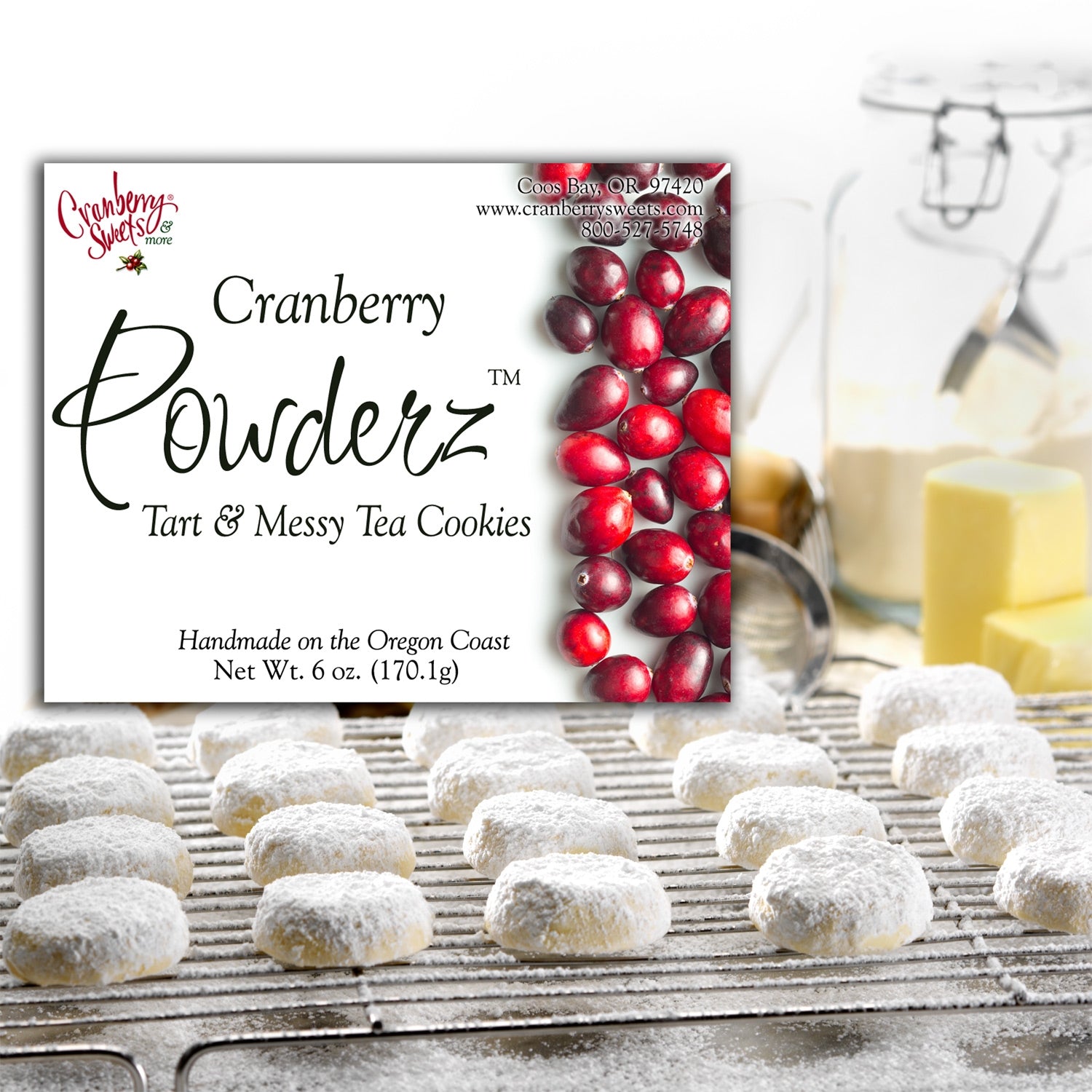 Powderz Cranberry Tea Cookies 6oz. – Cranberry Sweets & More