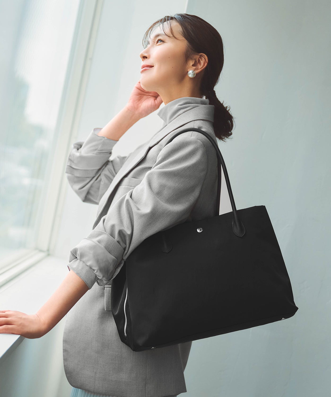 ALINE アライン ナイロン ボストン トートバッグ A4 / 軽量 / 肩掛け