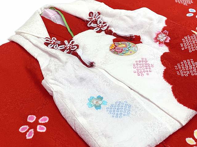 七五三 3歳 着物 セット 女の子 被布セット用 本絞り柄・刺しゅう入り