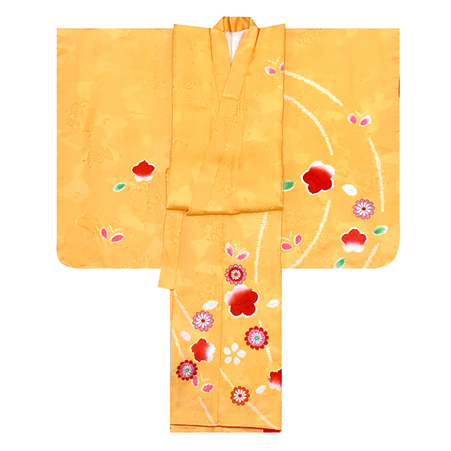 七五三 着物 3歳 女の子 正絹 絵羽柄 本絞り 総刺繍 三ツ身の子供着物