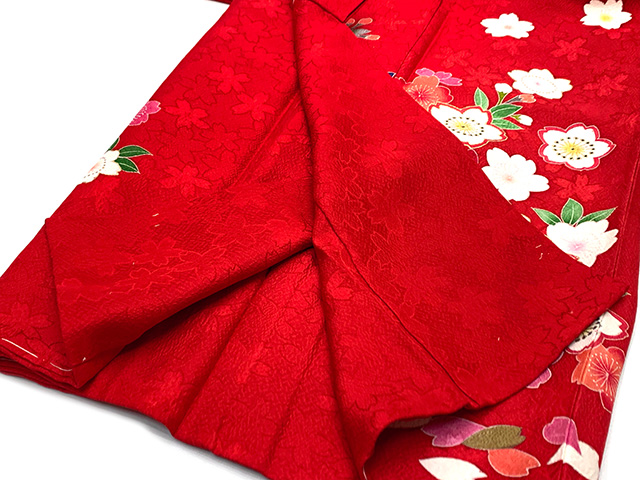 七五三 着物 3歳 女の子 正絹 絵羽柄 手描き友禅 三ツ身の子供着物