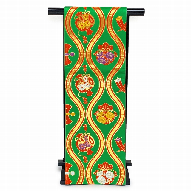 七五三 袋帯 正絹 桐生織 こども・ジュニア用 日本製 全通の女の子用祝