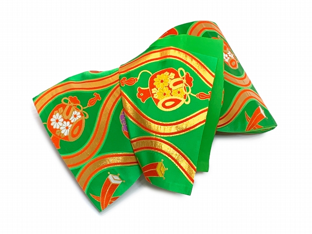 七五三 袋帯 正絹 桐生織 こども・ジュニア用 日本製 全通の女の子用祝