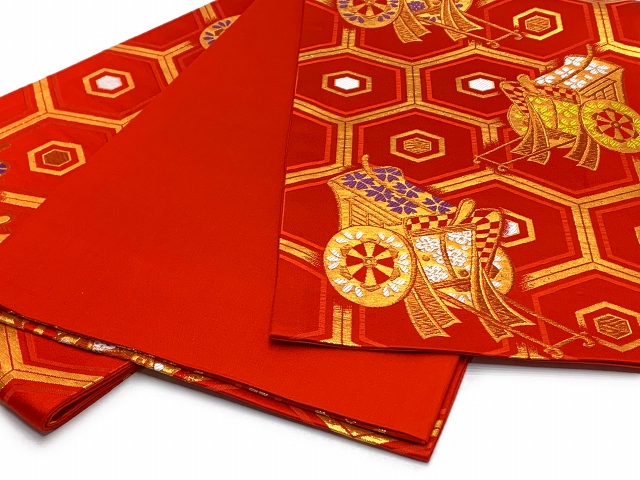 七五三 袋帯 正絹 桐生織 こども・ジュニア用 日本製 全通の女の子用祝