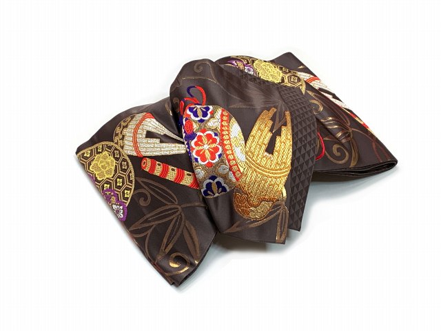 西陣織 袋帯 正絹 こども・ジュニア用 日本製 全通の女の子用祝帯