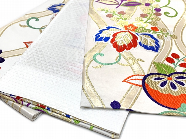 西陣織 袋帯 正絹 こども・ジュニア用 日本製 全通の女の子用祝帯