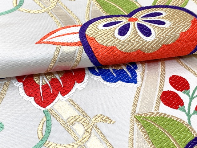 西陣織 袋帯 正絹 こども・ジュニア用 日本製 全通の女の子用祝帯