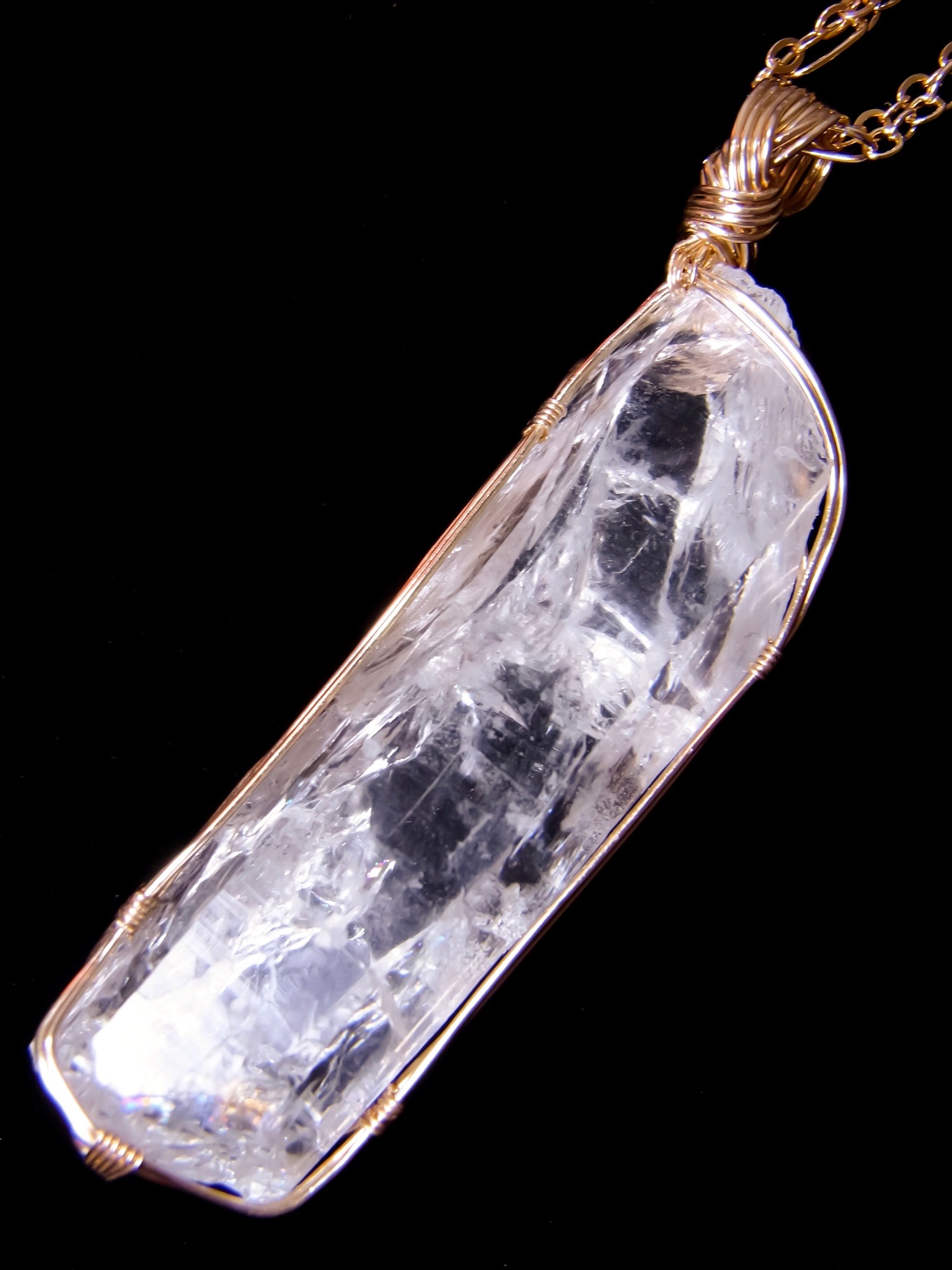 レア！】ライトニングクリスタル【雷水晶】女神巻き 大きなペンダント