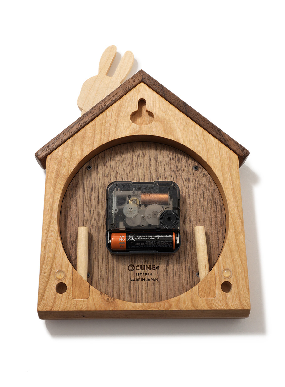 木の置き時計｜ウサギがいる｜CUNE ONLINE STORE