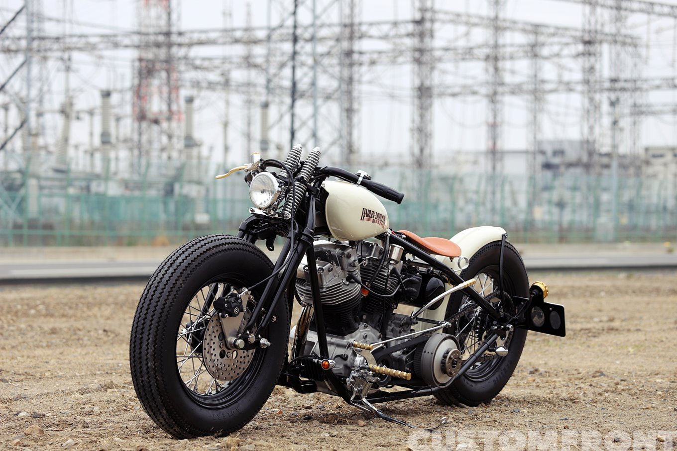 ハーレー ショベルヘッドのリジッドフレームの74スプリンガーカスタム