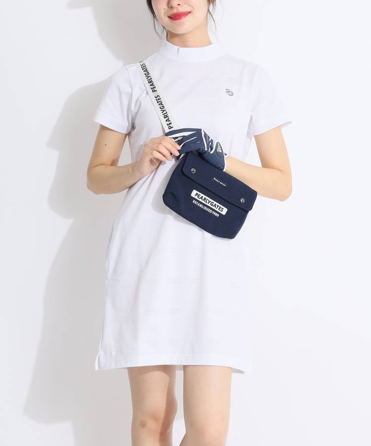 パーリーゲイツ ゴルフウェア 半袖ワンピース 総柄 カーペット柄 ロゴ