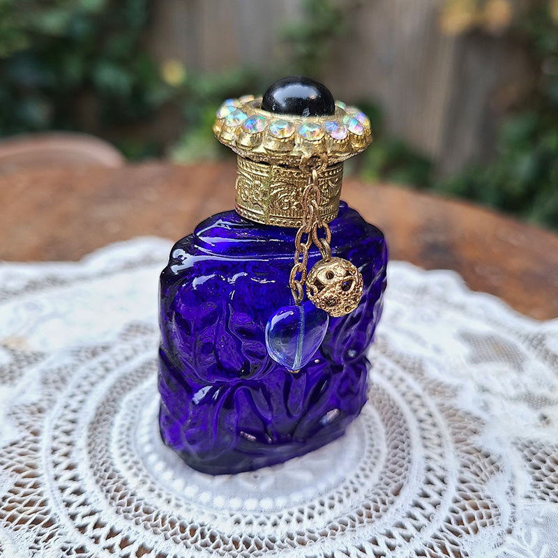 コバルトブルー 香水瓶 アイリス アールデコ チェコ製 | アンティーク