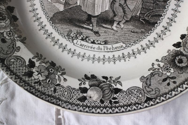 グリザイユ プレート モントロー - フランスアンティークのお店 rendez