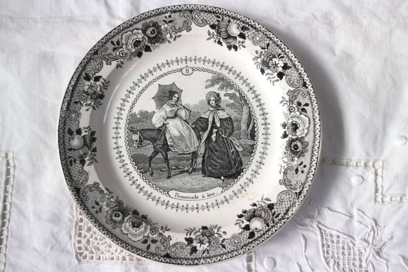 グリザイユ プレート モントロー - フランスアンティークのお店 rendez