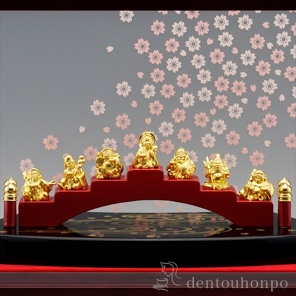 送料無料】 純金 爛漫 七福神 45g / 光則（金工芸） 恵比寿 大黒 宝船