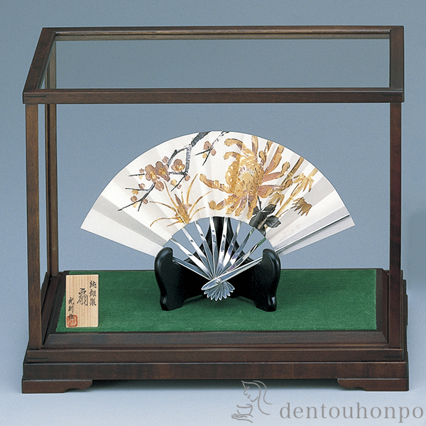 送料無料】 銀製 扇子 四君子 C 8.0号・98g / 光則（銀工芸） 高級