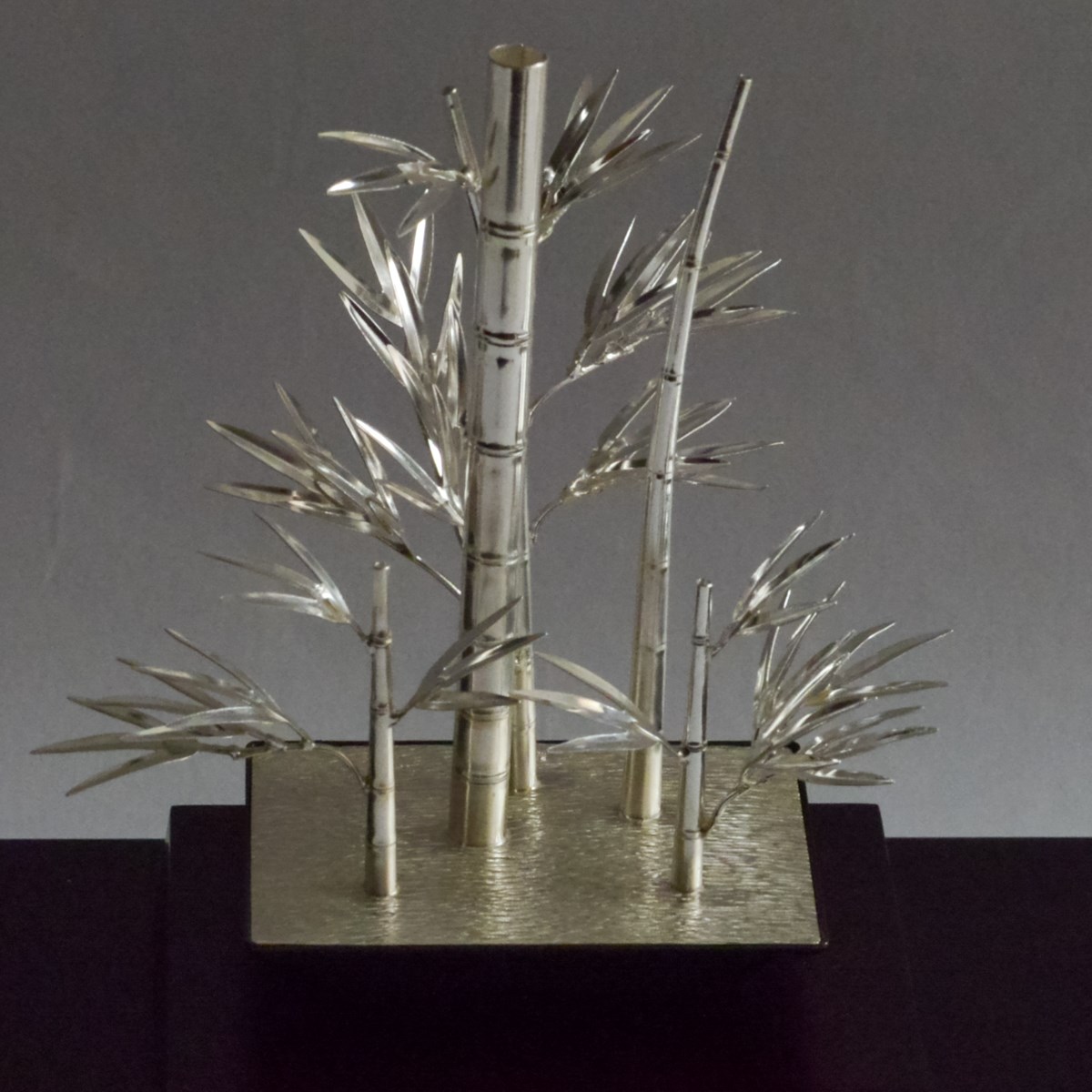 送料無料】 銀製 盆栽 三点セット A 3号・87g / 光則（銀工芸） 高級