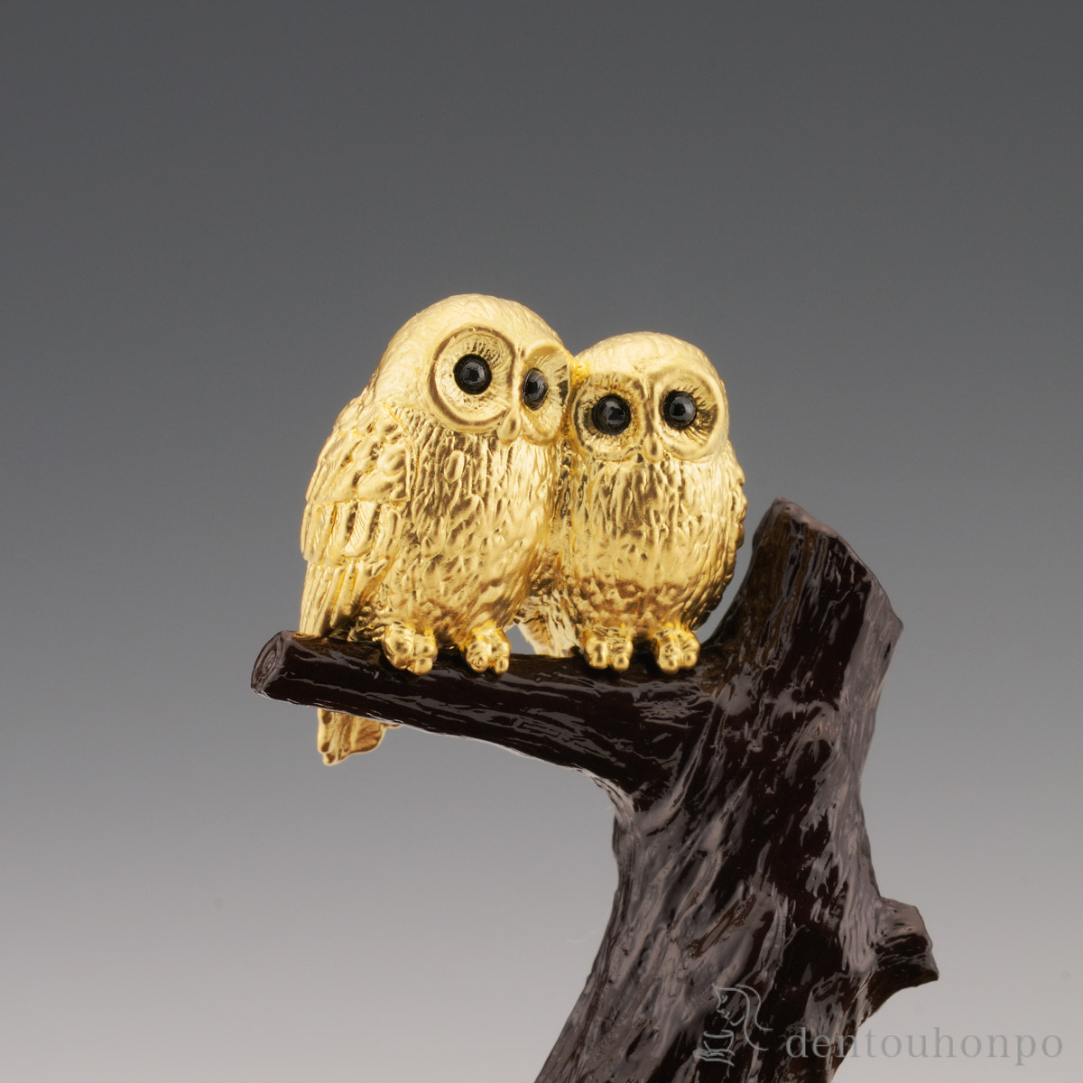 送料無料】 純金 夫婦フクロウ 10g / 高級 コレクション 美術品 工芸品