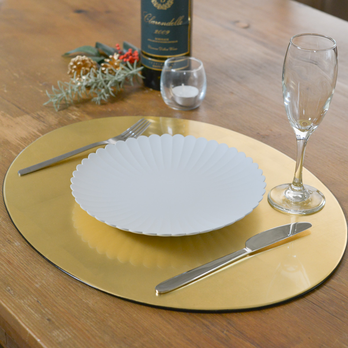 楕円プレースマット ゴールド（洋金箔） L / ラックヌーボー お正月