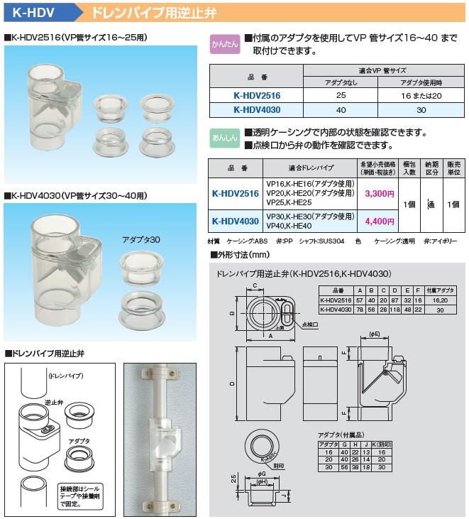 K-HDV2516 オーケー器材 エアコン設置用部材 ドレンパイプ用逆止弁 VP