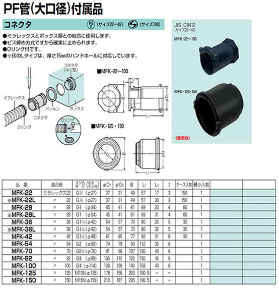 MFK-42 | 配管材 | 未来工業 電設資材地中埋設管 ミラレックス 大口径