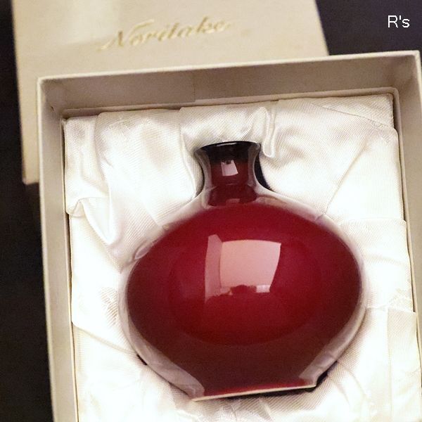 ノリタケ スタジオコレクション ボーンチャイナ 辰砂花生/フラワー