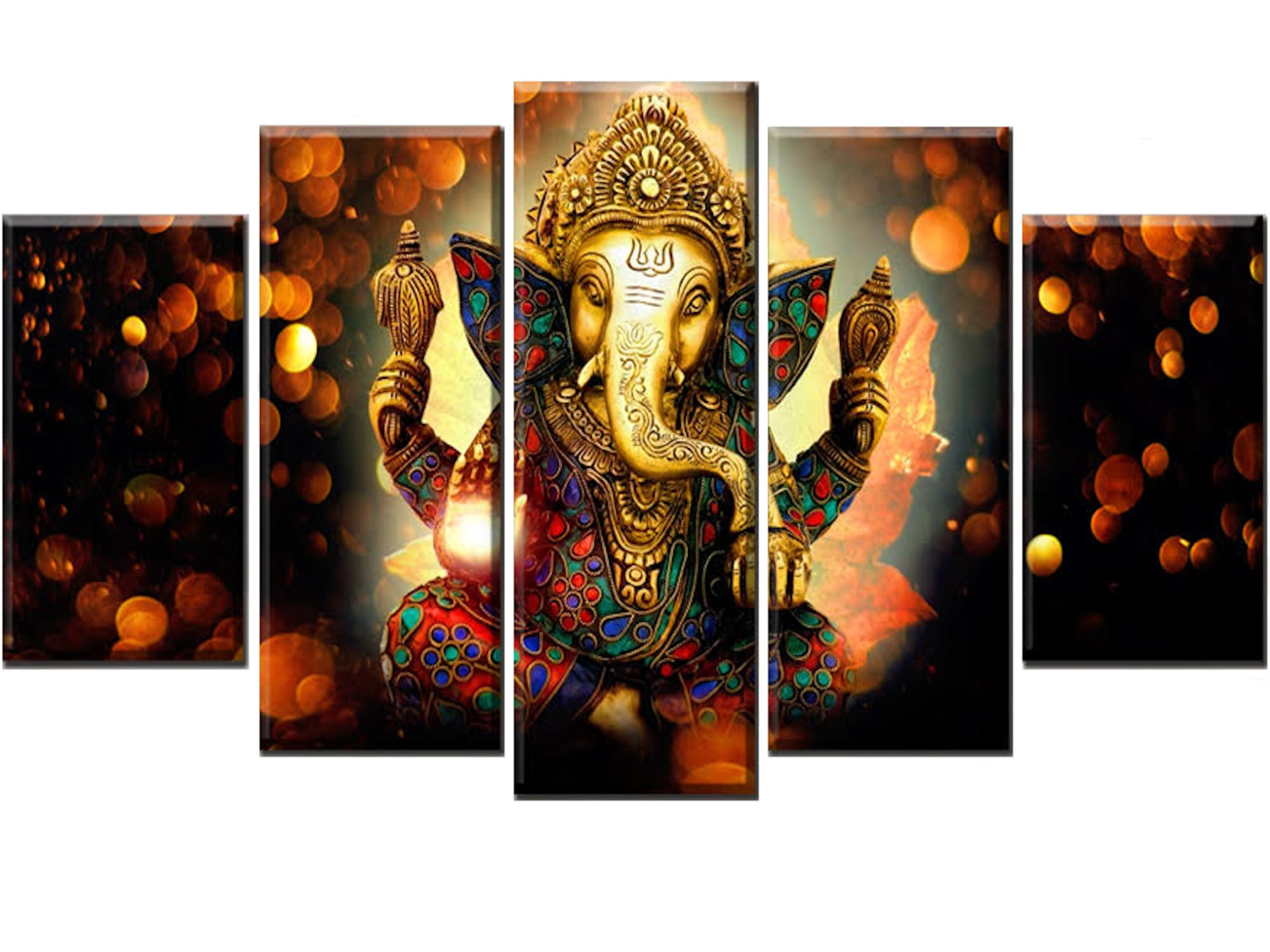 Canvas Art on 5 panel - Lord Ganesha | Decor Hub