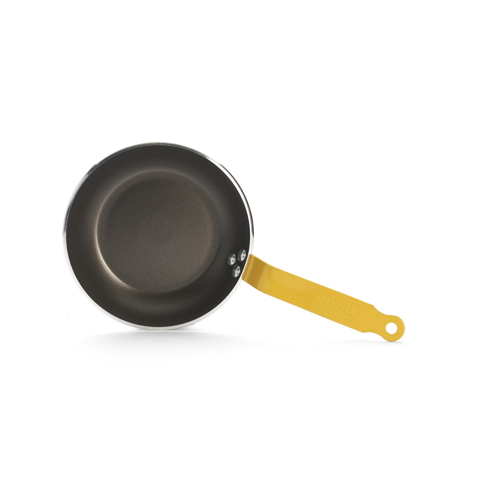 デバイヤー公式 アルミ製フッ素樹脂加工 フライパン イエローハンドル
