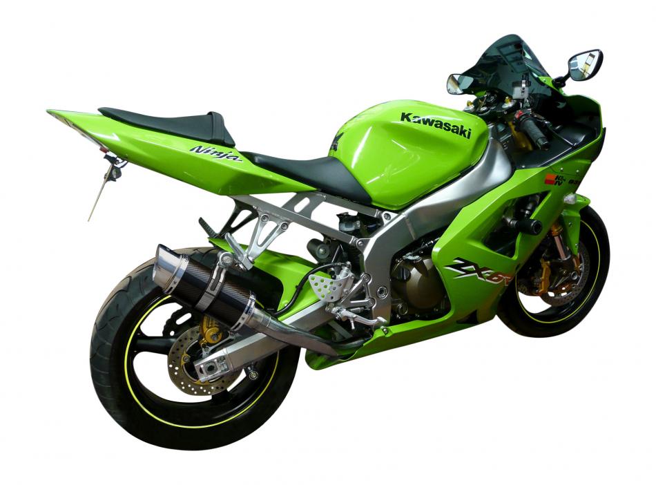 Slip-On 8-inch Round Carbon Fiber Muffler for ZX-6R Ninja