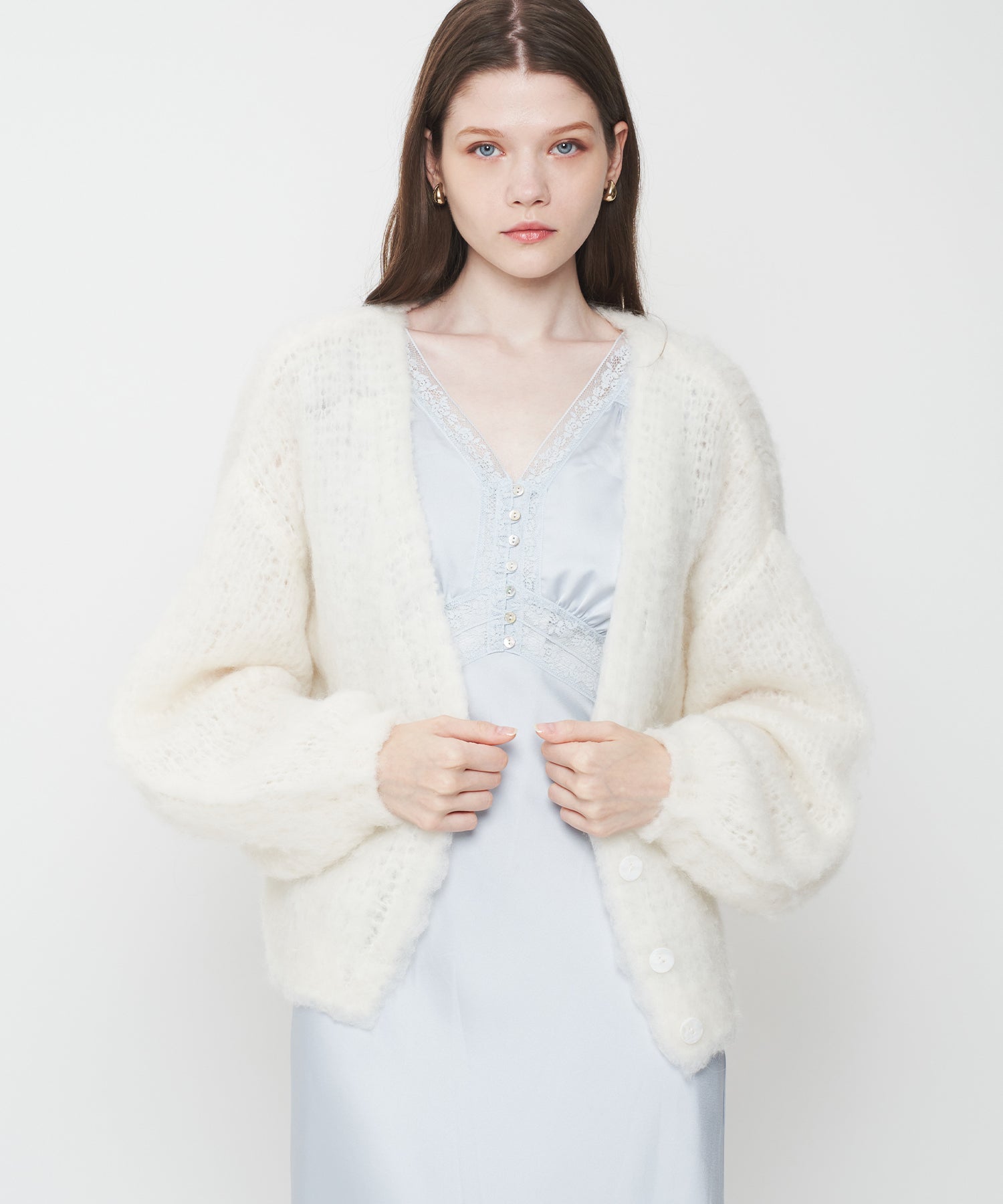 Alpaca ブラッシュドニットカーディガン