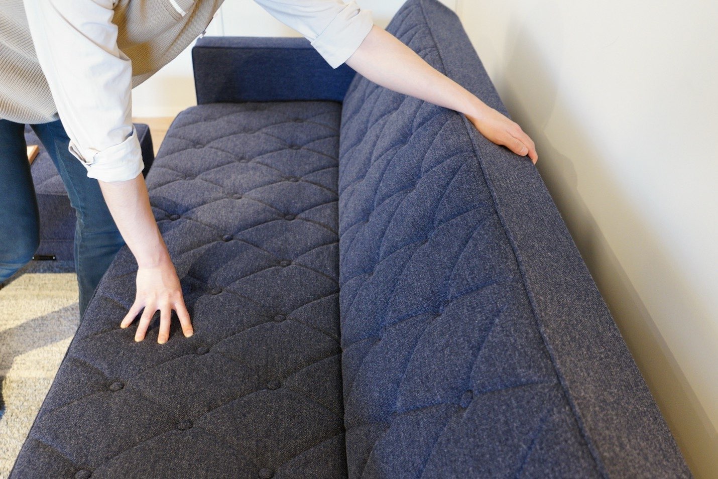 カリモク60 スリーピングソファ タープブルー［Y36213JD］ - カリモク