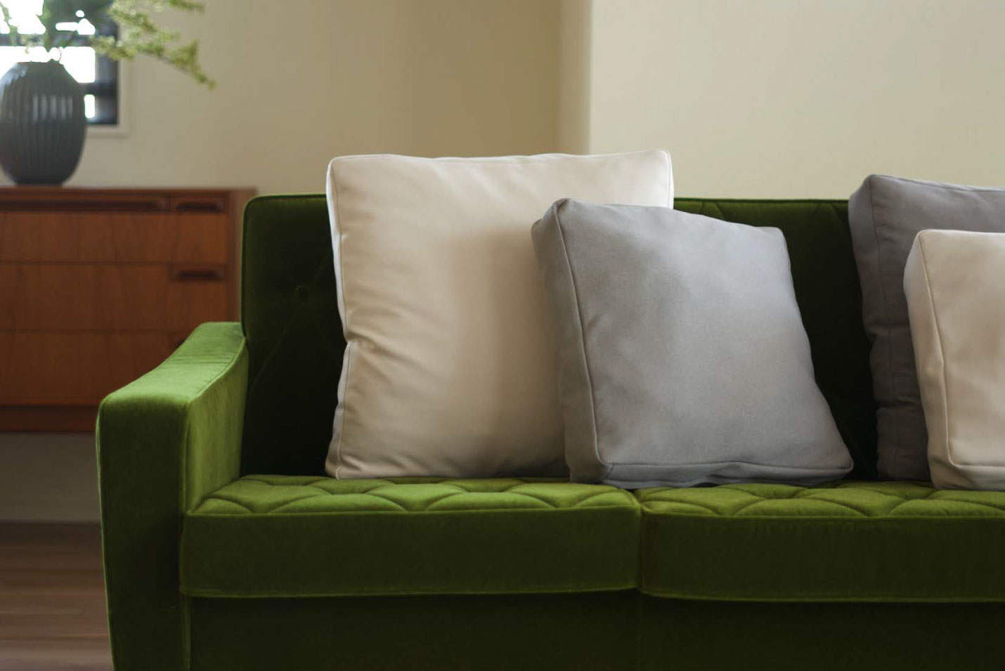 カリモク60 ロビーチェア 1シーター モケットグリーン［U36210QS