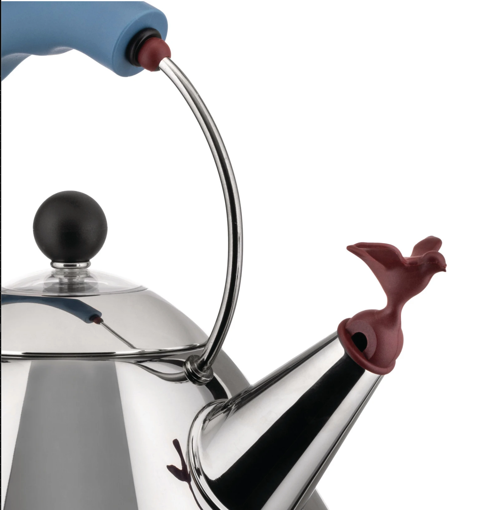 Alessi Michael Graves 9093 Whistling Bird Kettle - Black/Light Blue/Br