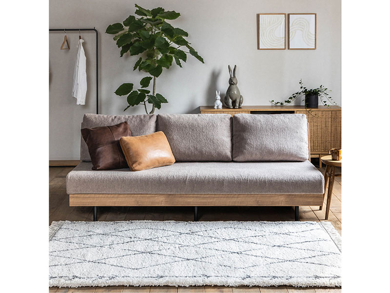 ハスキー 3人掛け ソファベッド ベージュ