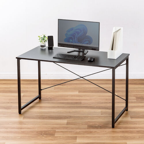 シンプルワークデスク 幅120cm 奥行60cm ブラック / 100-DESKF004BK3